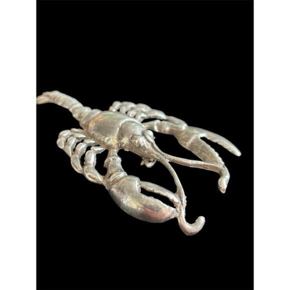 Vtg Sterling Silver MCM Lobster Crustacean Statement Brooch 15.17g 925